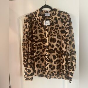 bnwt Runaway long sleeve leopard print blouse